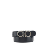 Ferragamo Black Calf Leather Bos Taurus Regular Belt